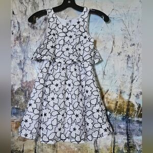 Juicy Couture Black & White Floral Embroidered Lace Tiered Dress Girls 8-10
